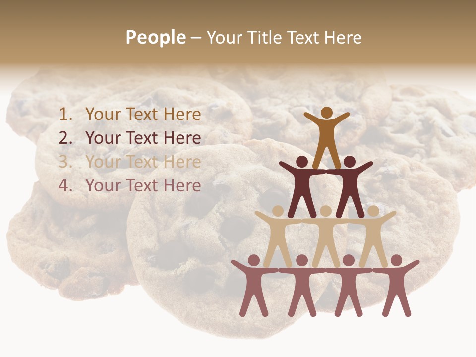 White Background Chocolate Chip Cookies Sharing PowerPoint Template