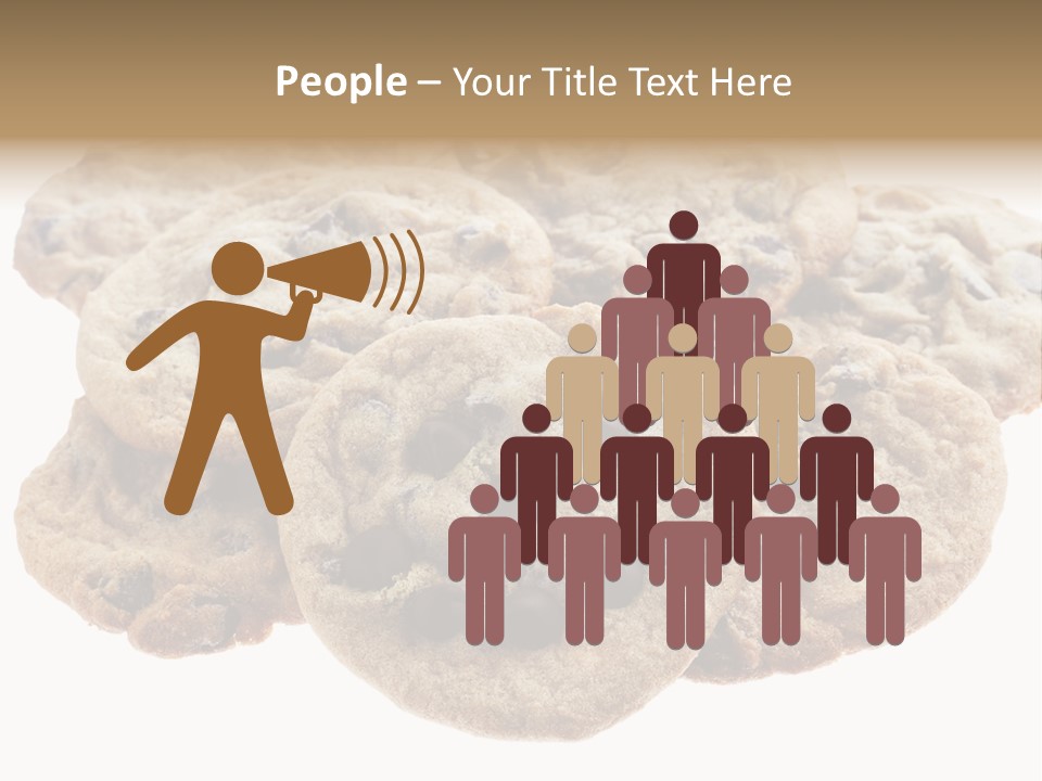 White Background Chocolate Chip Cookies Sharing PowerPoint Template