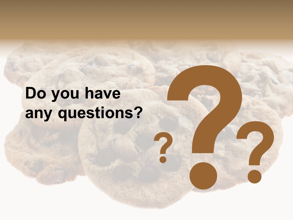 White Background Chocolate Chip Cookies Sharing PowerPoint Template