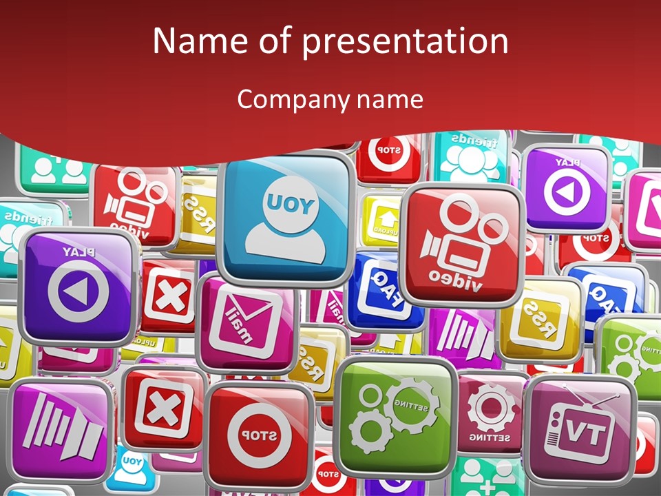 Computing Network Color PowerPoint Template