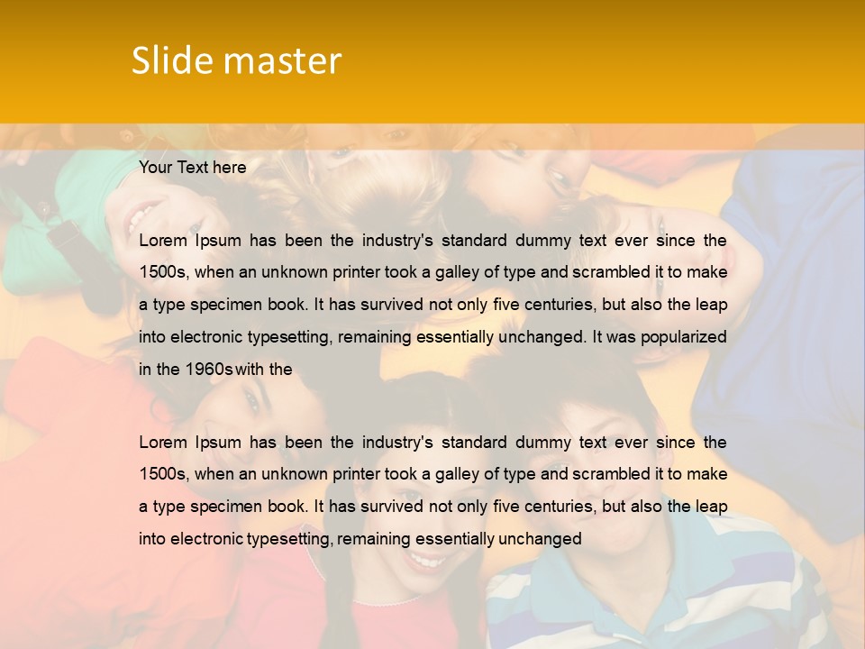 A Group Of Kids Laying On A Bed Together PowerPoint Template