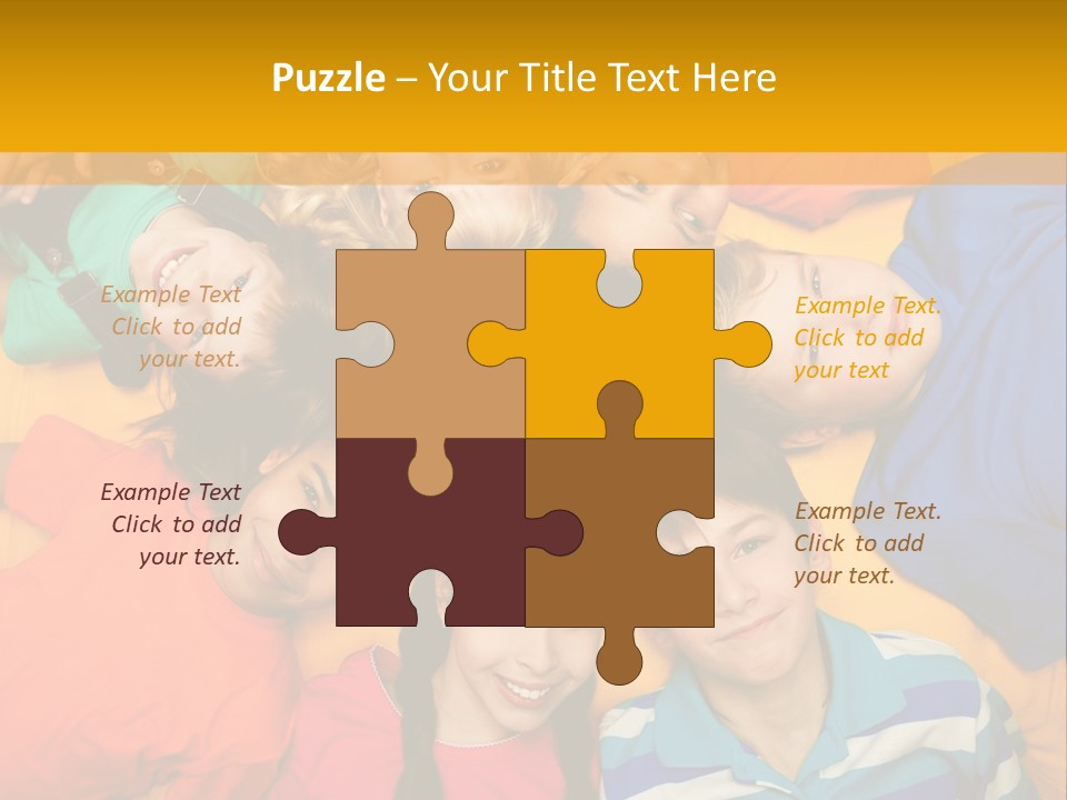 A Group Of Kids Laying On A Bed Together PowerPoint Template