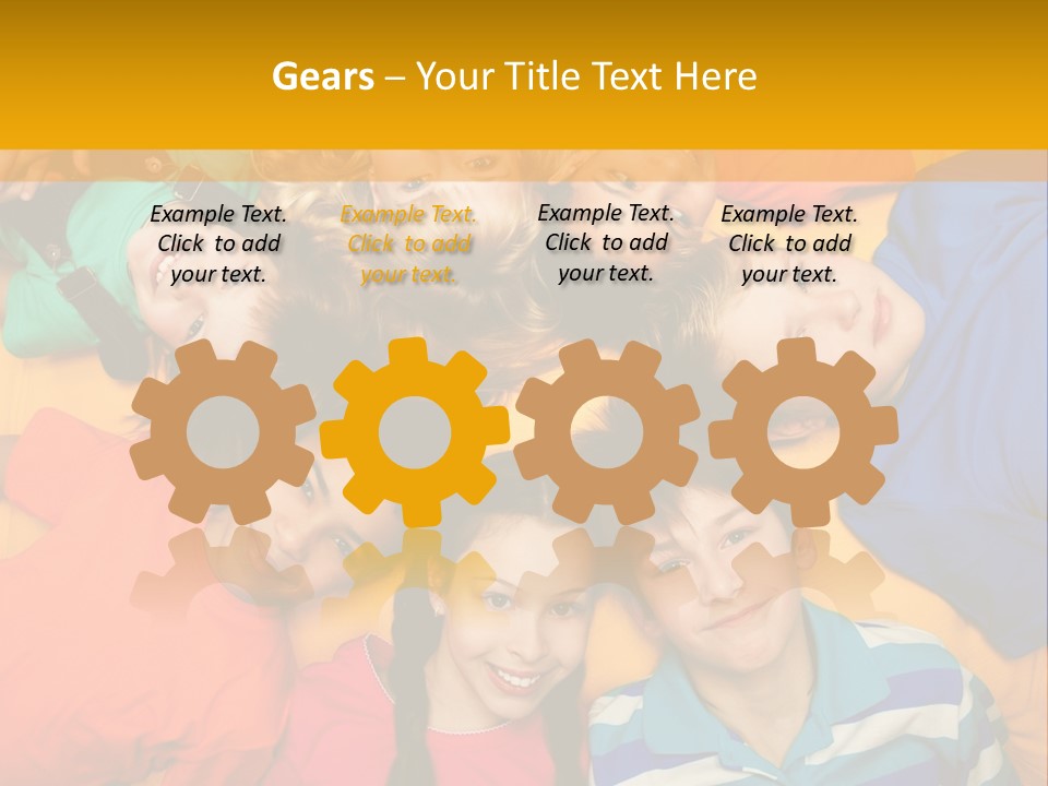 A Group Of Kids Laying On A Bed Together PowerPoint Template