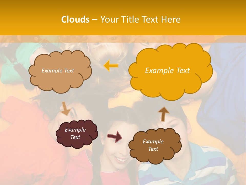 A Group Of Kids Laying On A Bed Together PowerPoint Template