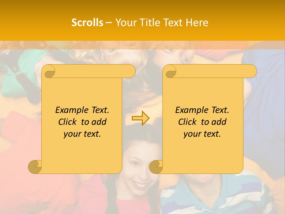 A Group Of Kids Laying On A Bed Together PowerPoint Template