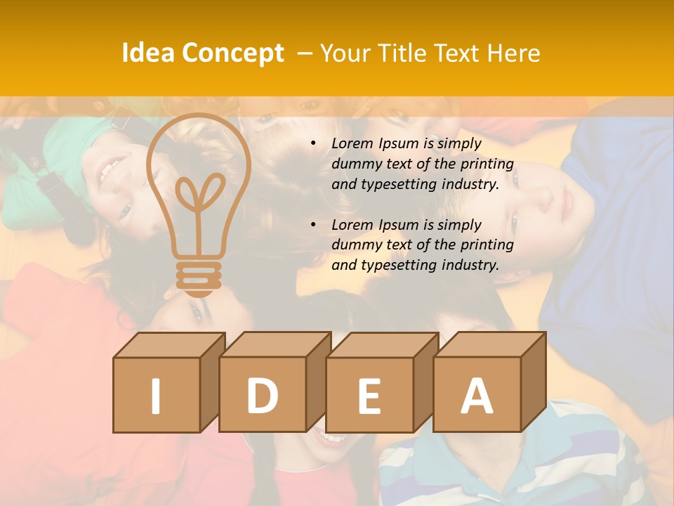 A Group Of Kids Laying On A Bed Together PowerPoint Template