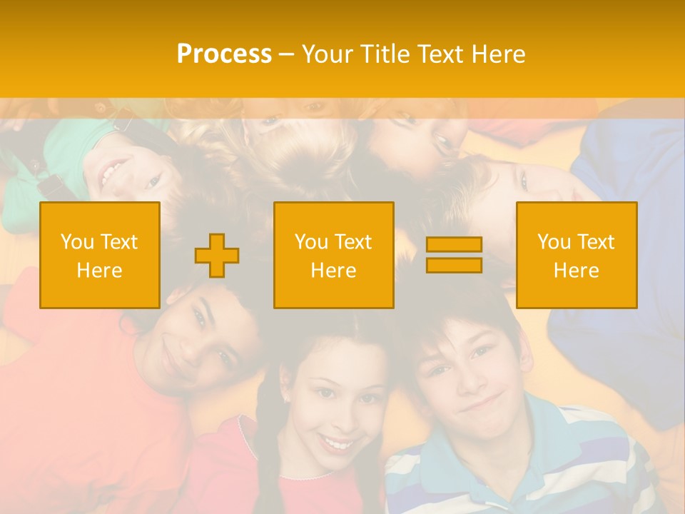 A Group Of Kids Laying On A Bed Together PowerPoint Template