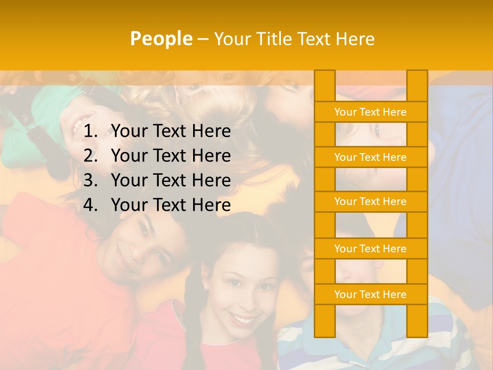 A Group Of Kids Laying On A Bed Together PowerPoint Template