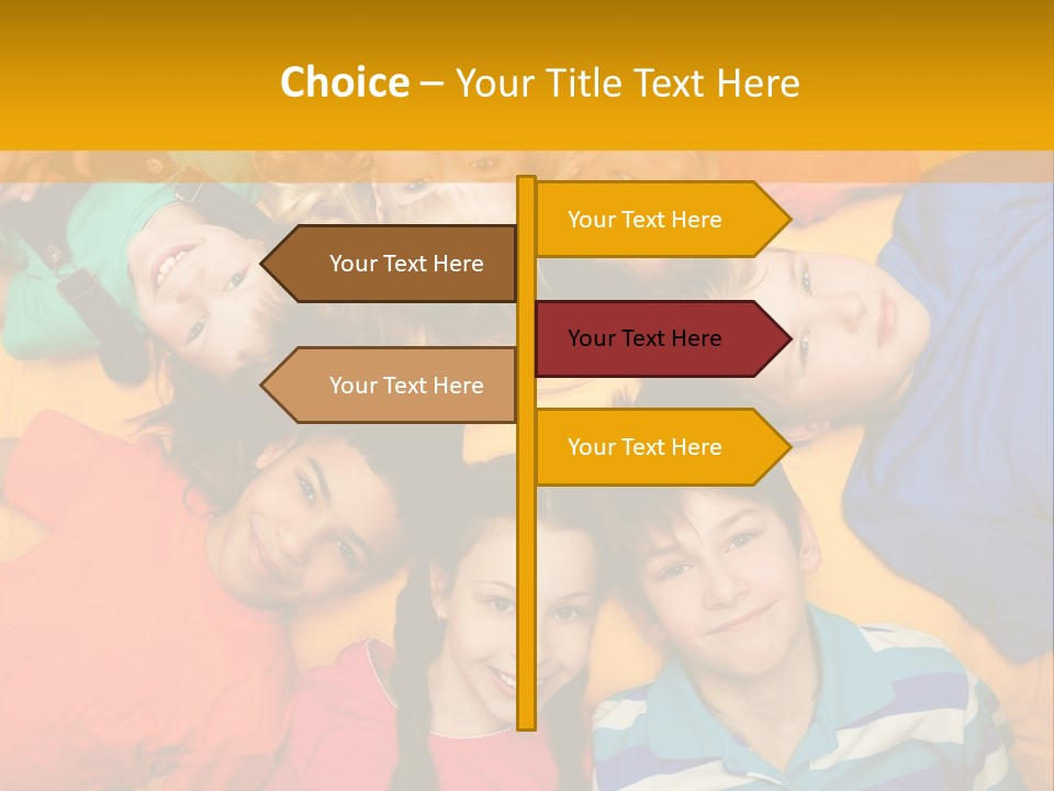 A Group Of Kids Laying On A Bed Together PowerPoint Template