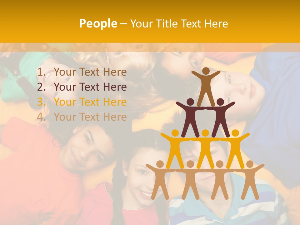 A Group Of Kids Laying On A Bed Together PowerPoint Template