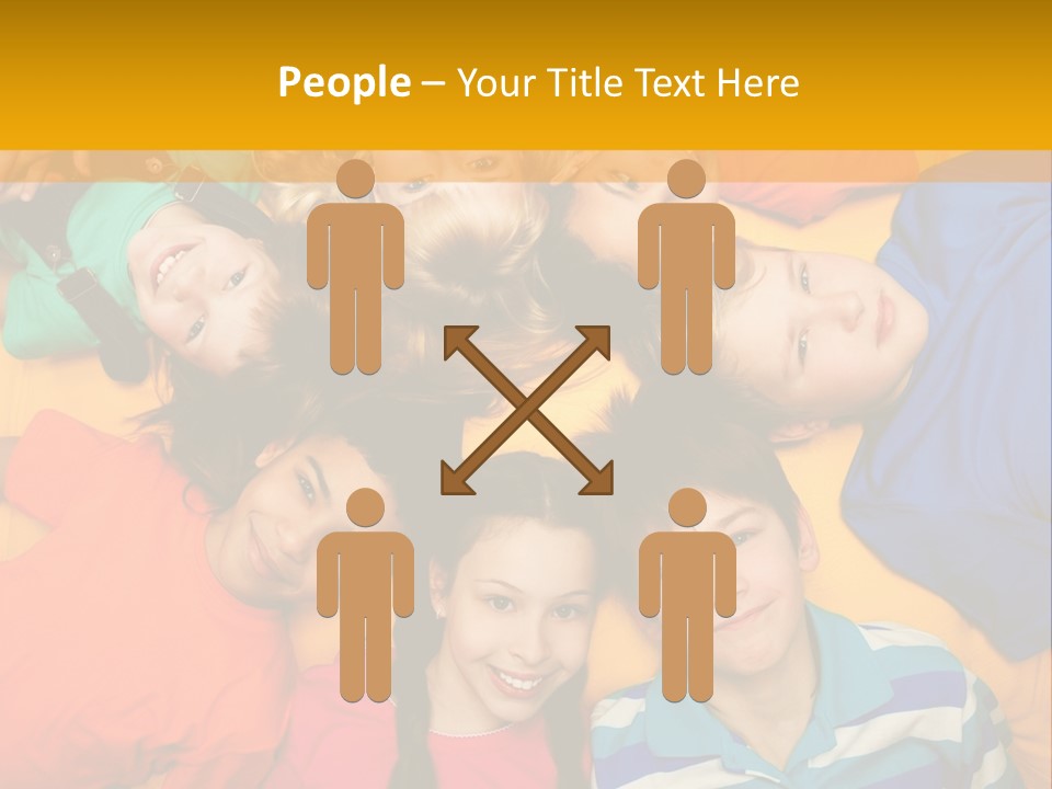 A Group Of Kids Laying On A Bed Together PowerPoint Template