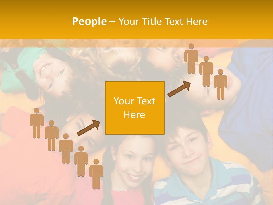 A Group Of Kids Laying On A Bed Together PowerPoint Template