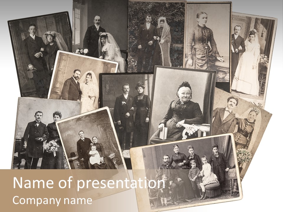 Nostalgic Marriage Sepia PowerPoint Template