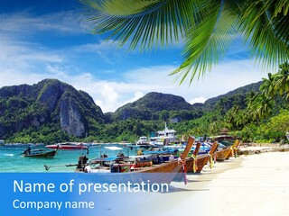 Lagoon Ship Tourism PowerPoint Template