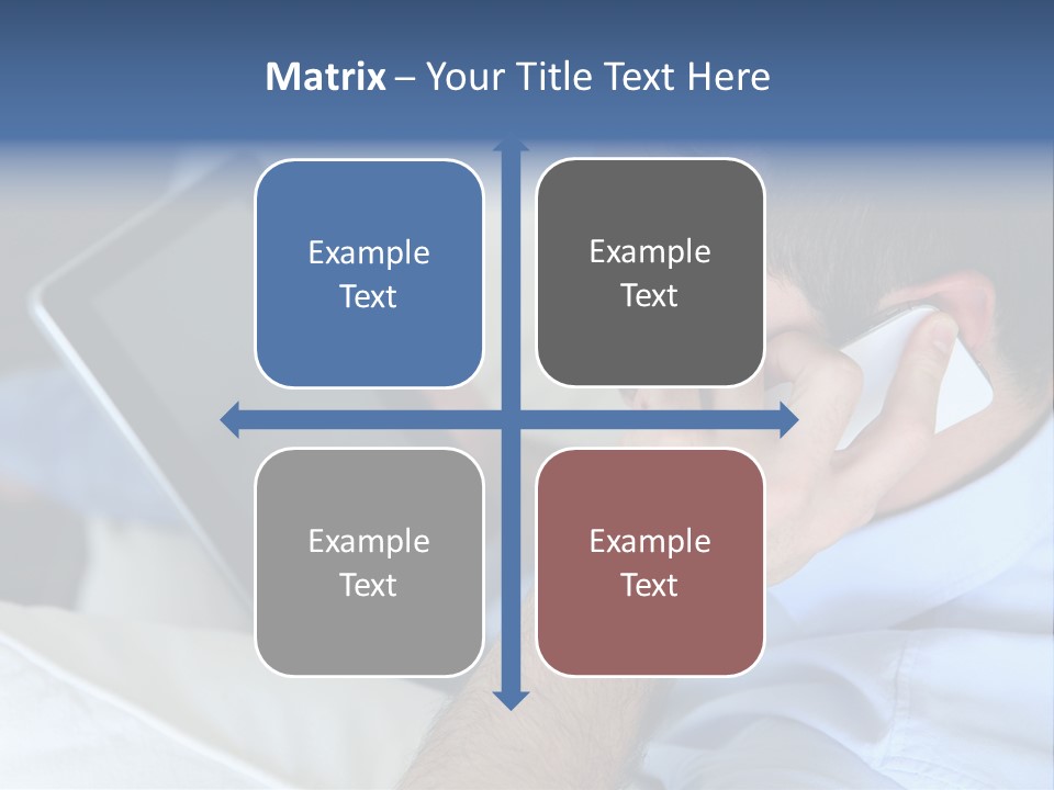Telephone Young Sitting PowerPoint Template