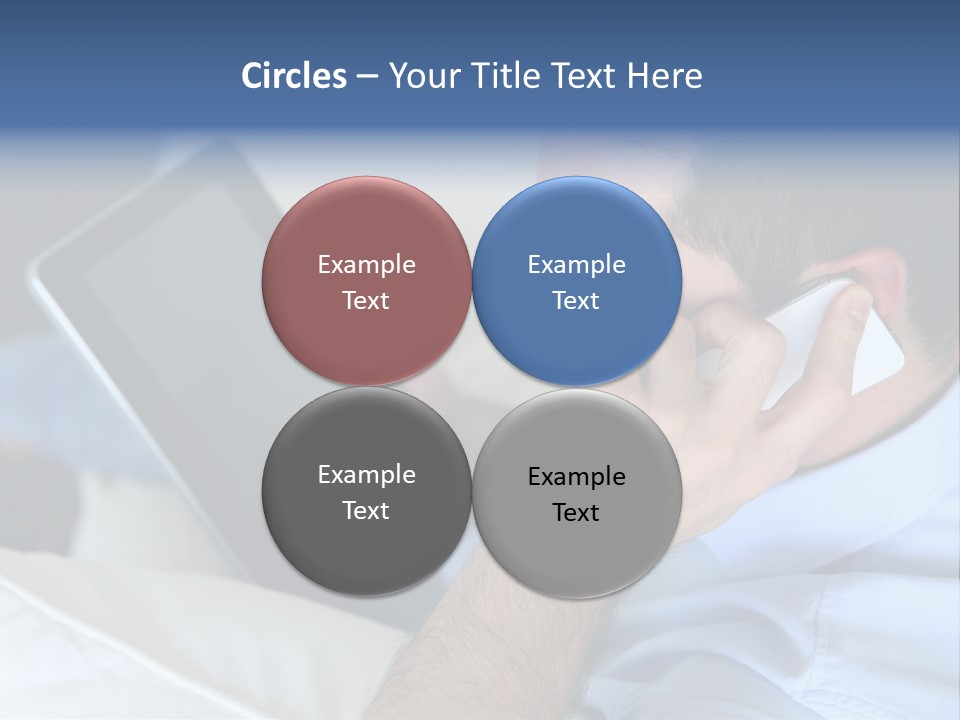 Telephone Young Sitting PowerPoint Template