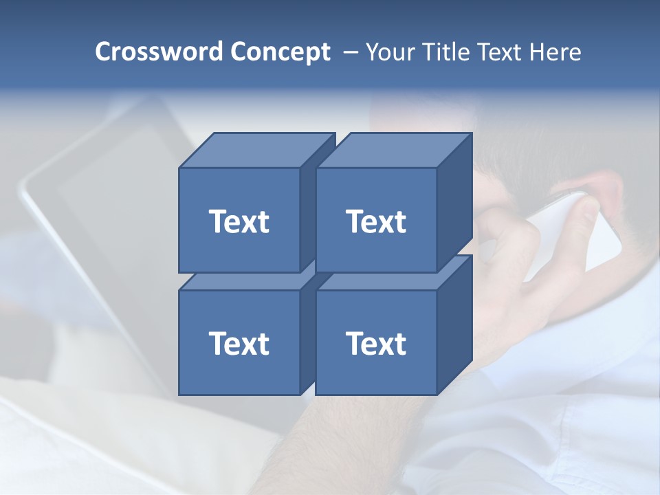 Telephone Young Sitting PowerPoint Template