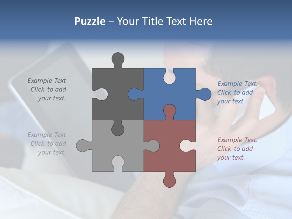 Telephone Young Sitting PowerPoint Template