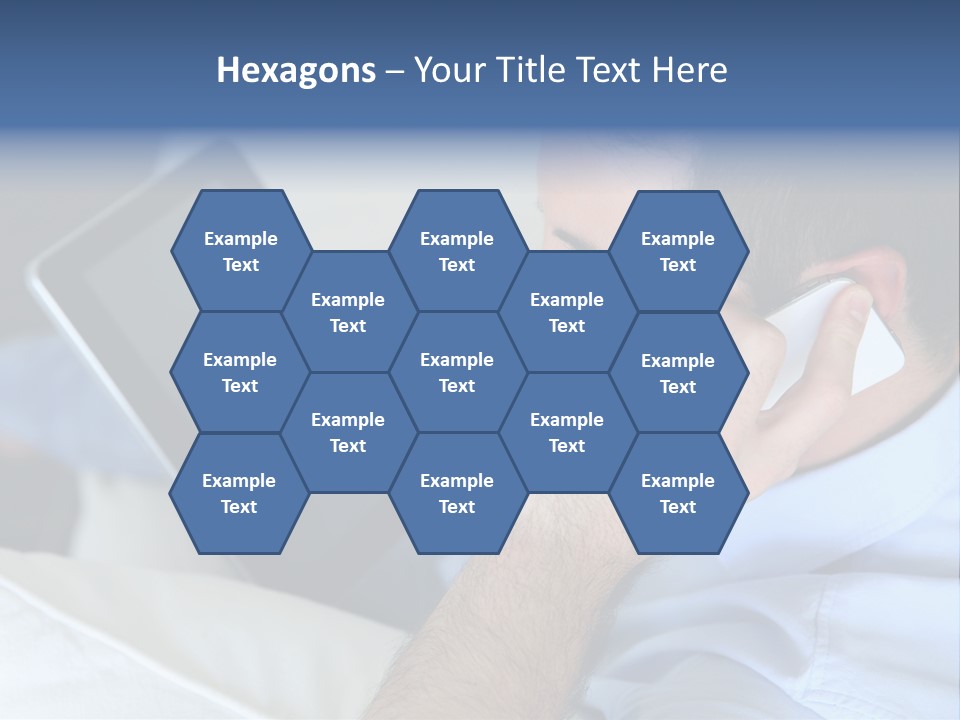 Telephone Young Sitting PowerPoint Template