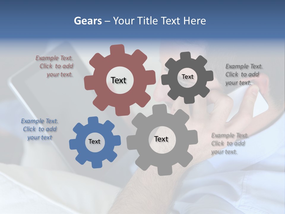 Telephone Young Sitting PowerPoint Template