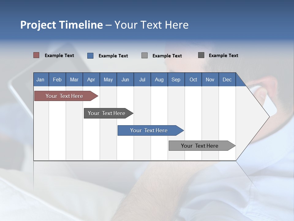 Telephone Young Sitting PowerPoint Template