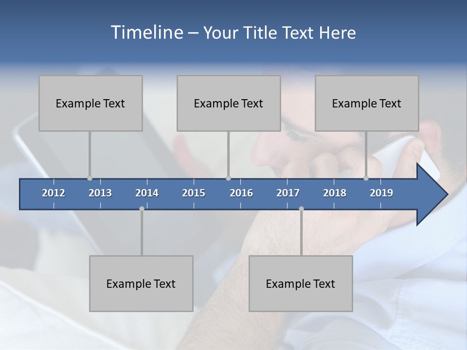 Telephone Young Sitting PowerPoint Template