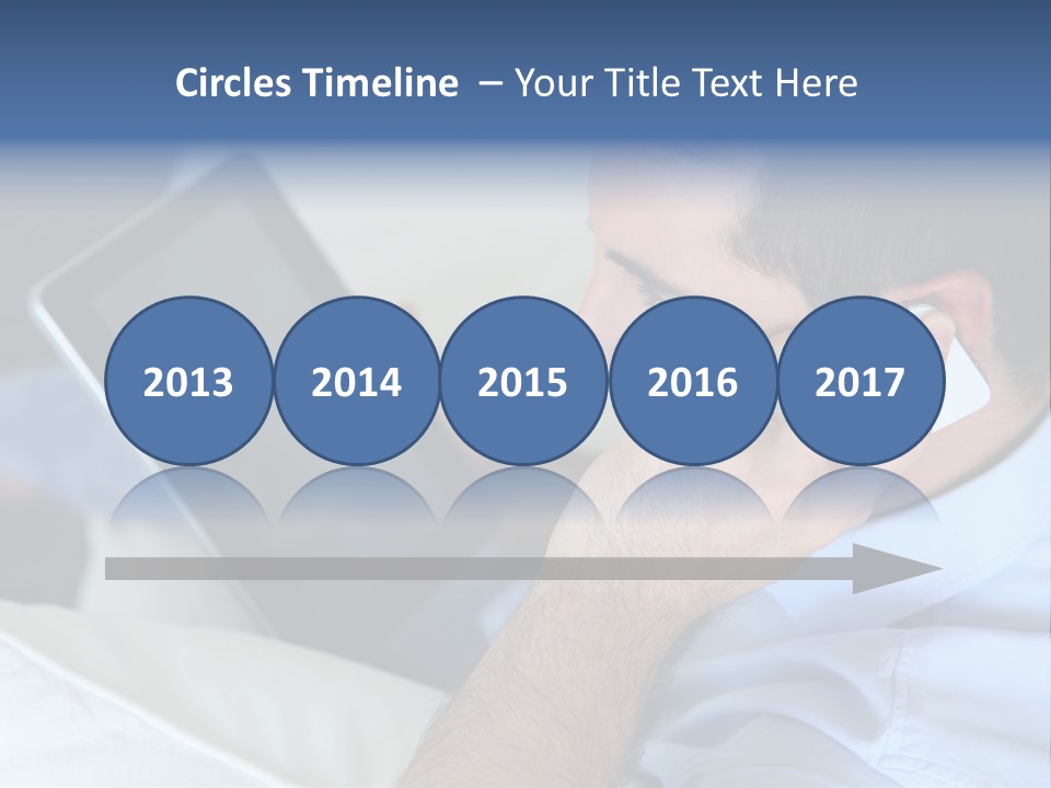 Telephone Young Sitting PowerPoint Template