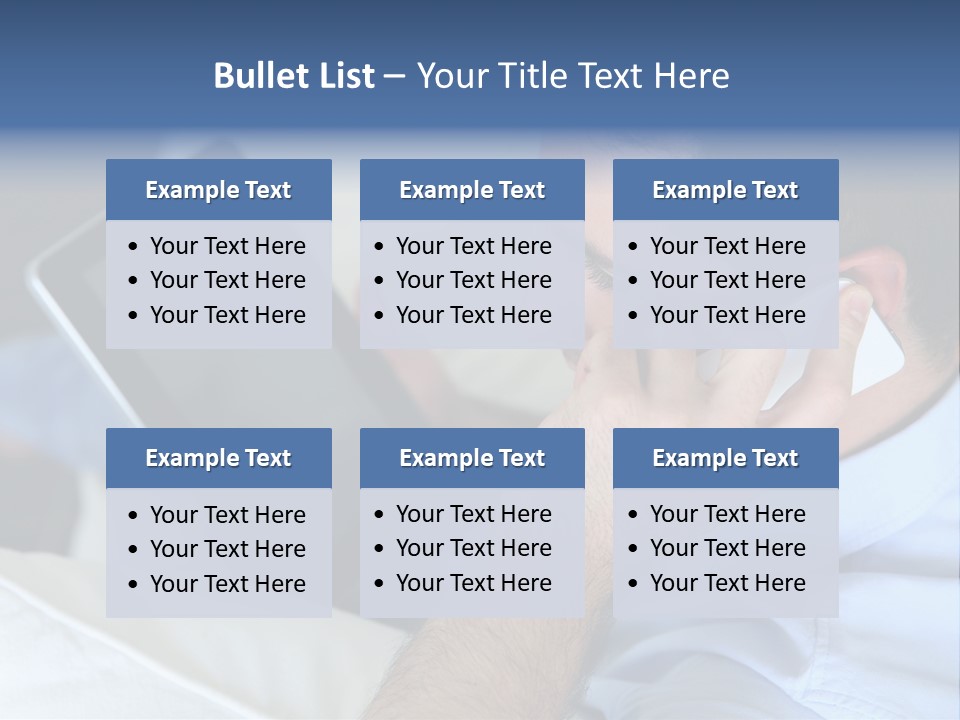 Telephone Young Sitting PowerPoint Template