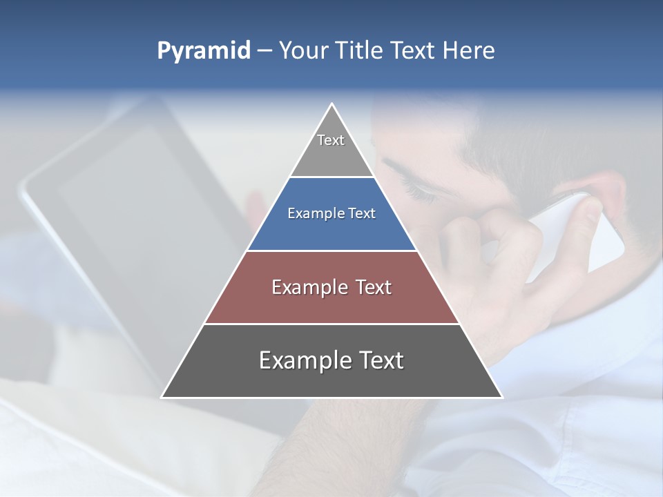 Telephone Young Sitting PowerPoint Template