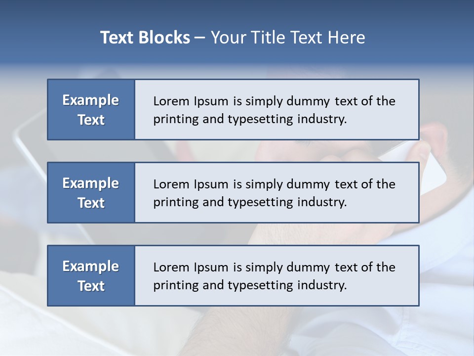 Telephone Young Sitting PowerPoint Template