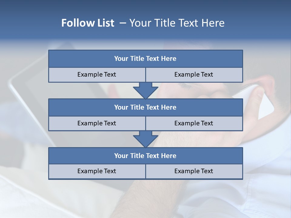 Telephone Young Sitting PowerPoint Template