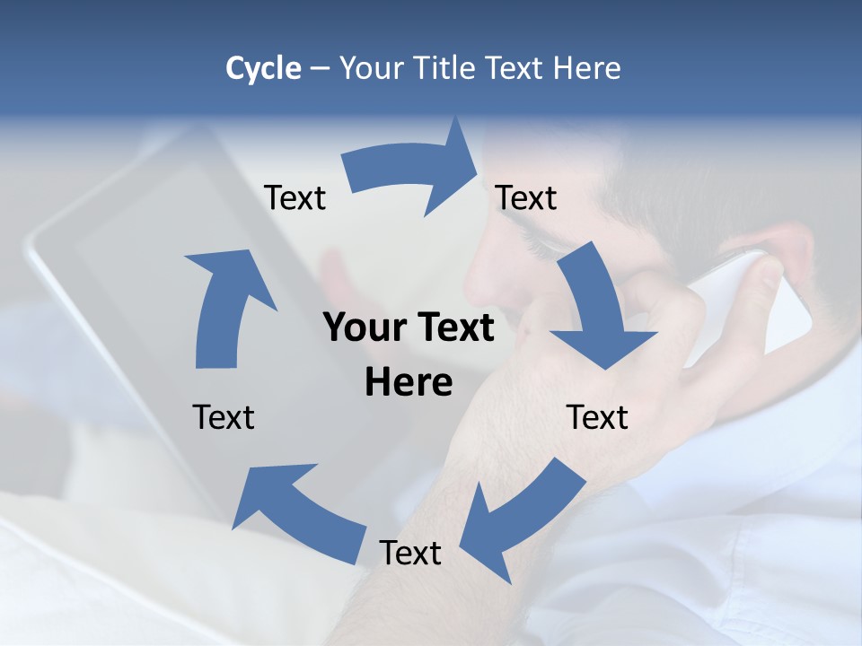 Telephone Young Sitting PowerPoint Template