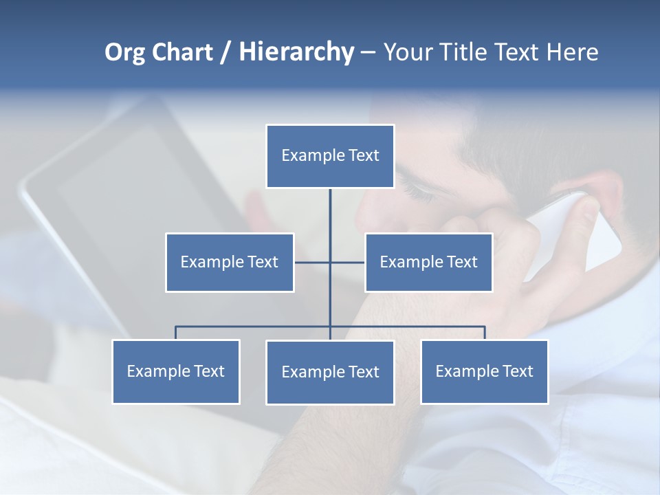 Telephone Young Sitting PowerPoint Template
