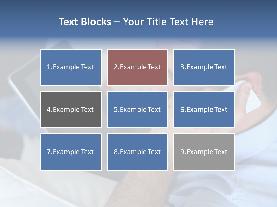 Telephone Young Sitting PowerPoint Template