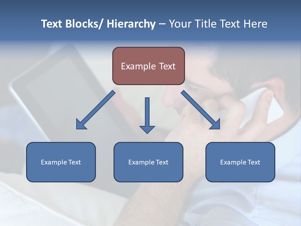 Telephone Young Sitting PowerPoint Template