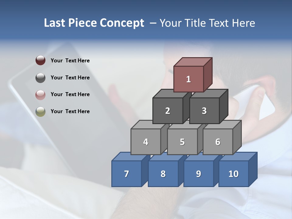 Telephone Young Sitting PowerPoint Template
