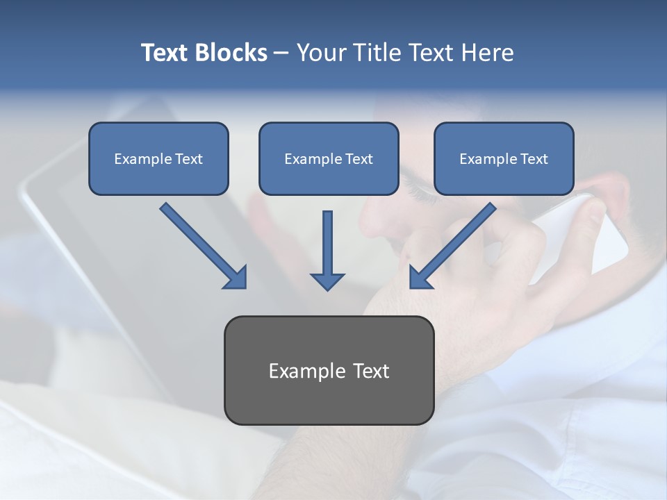 Telephone Young Sitting PowerPoint Template