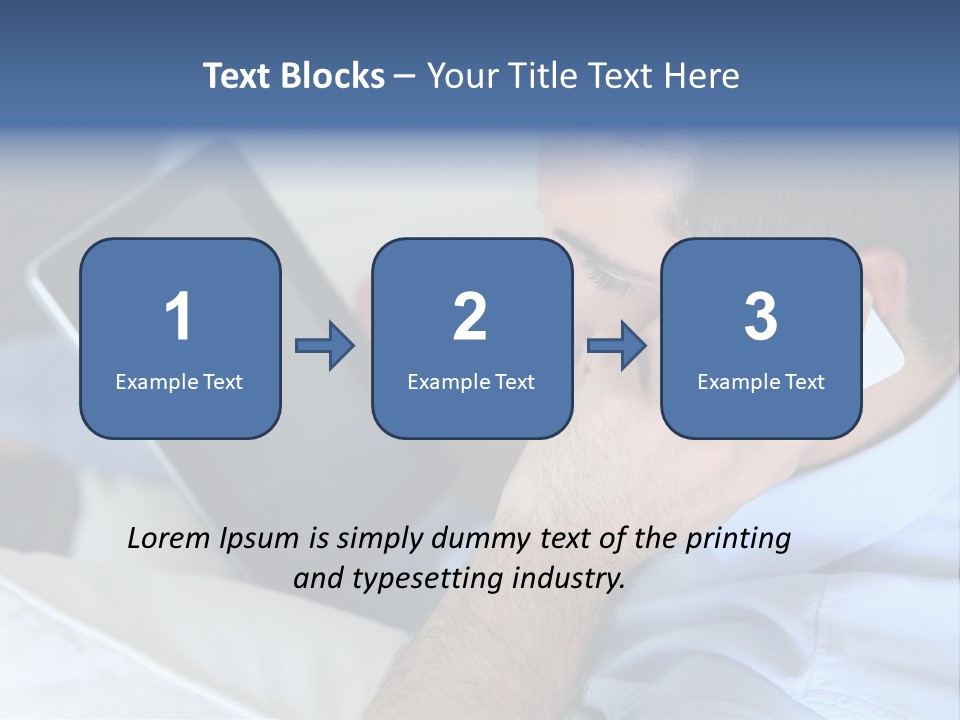 Telephone Young Sitting PowerPoint Template