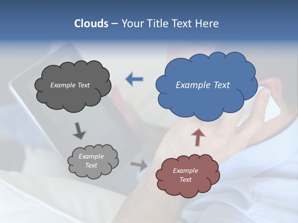 Telephone Young Sitting PowerPoint Template