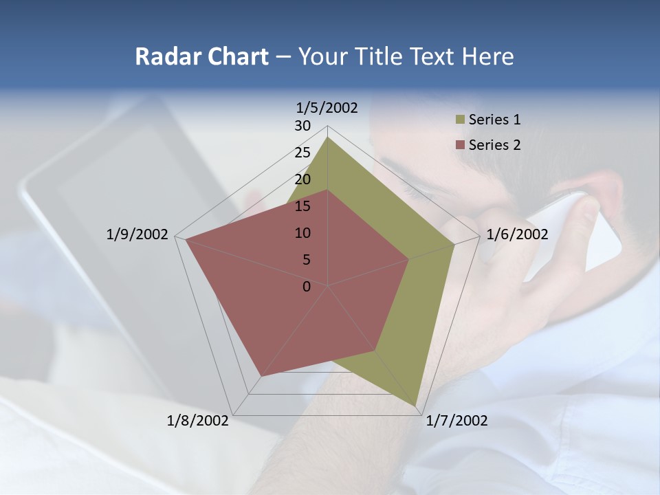 Telephone Young Sitting PowerPoint Template