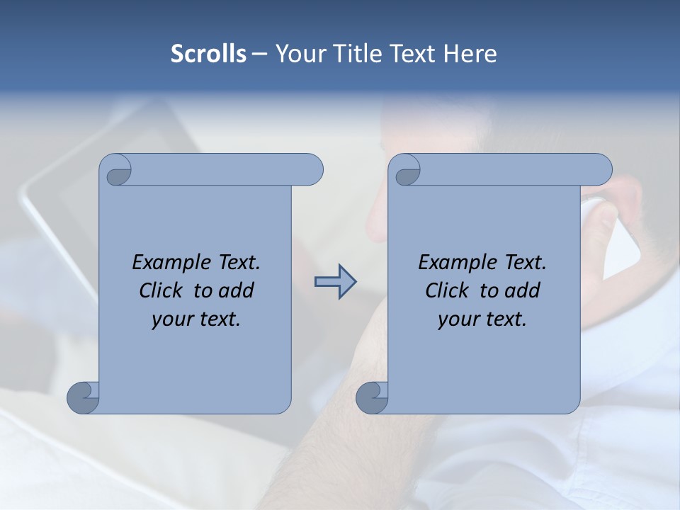 Telephone Young Sitting PowerPoint Template
