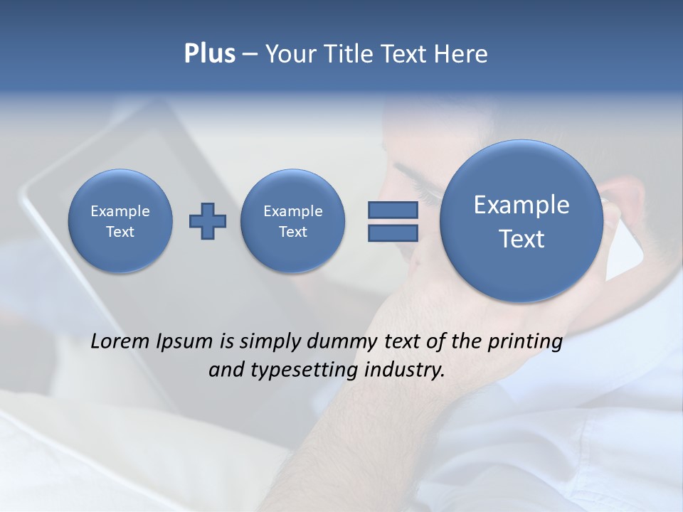 Telephone Young Sitting PowerPoint Template