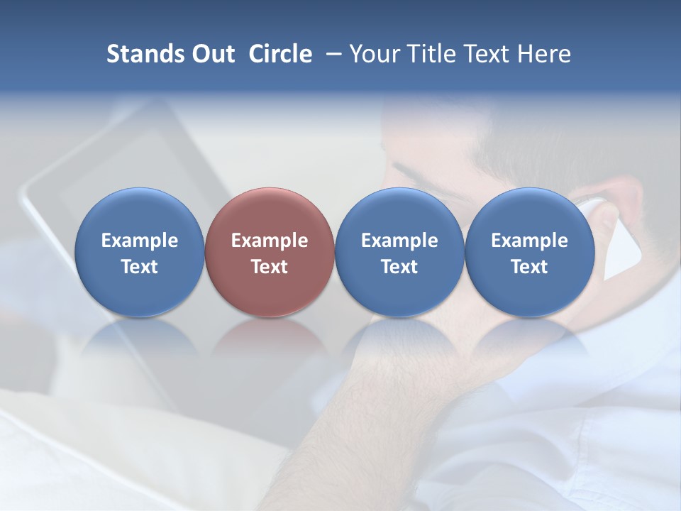 Telephone Young Sitting PowerPoint Template