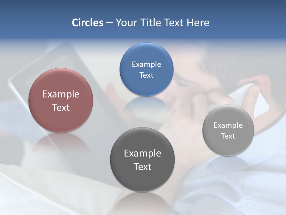 Telephone Young Sitting PowerPoint Template