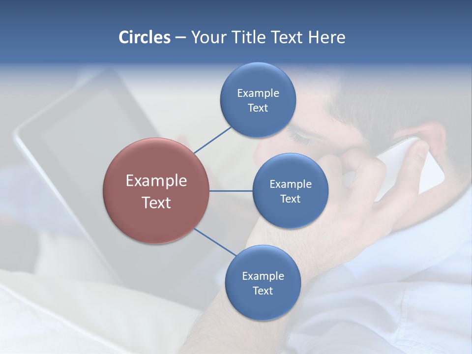 Telephone Young Sitting PowerPoint Template