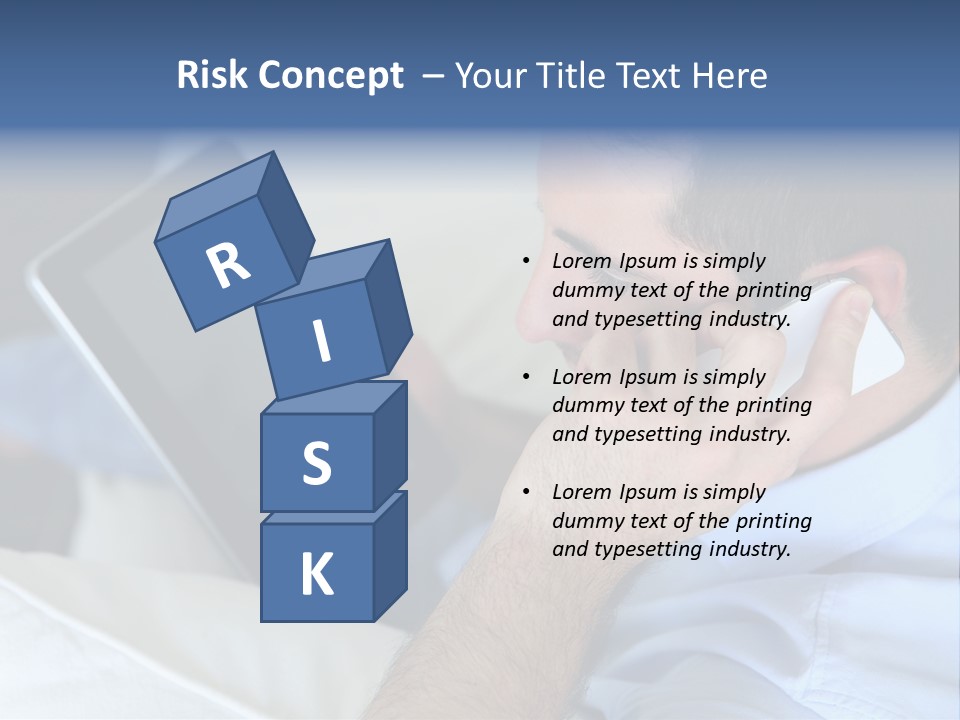 Telephone Young Sitting PowerPoint Template