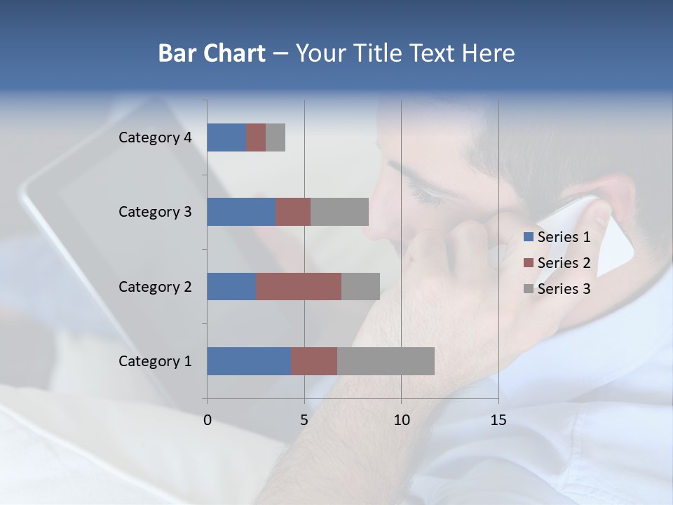 Telephone Young Sitting PowerPoint Template