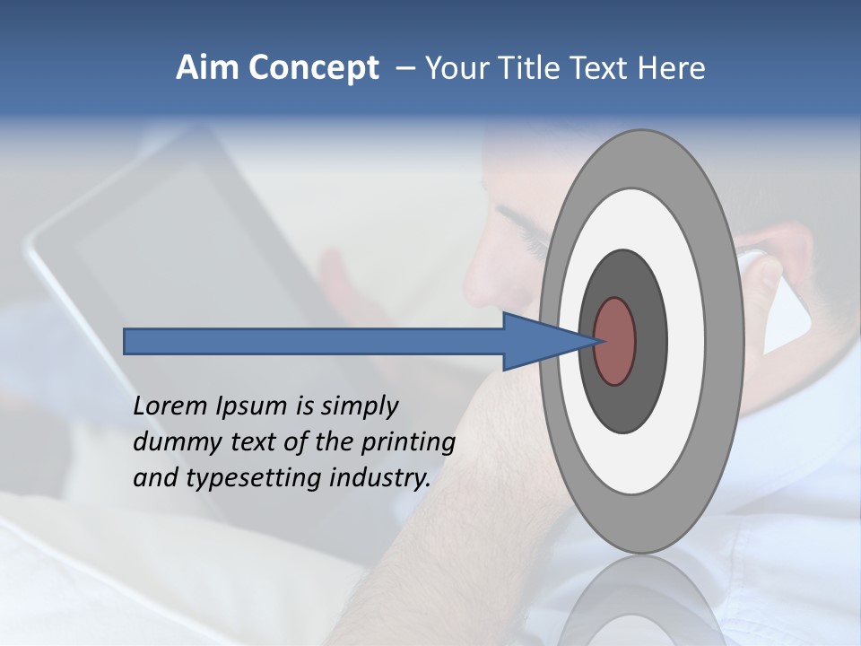 Telephone Young Sitting PowerPoint Template