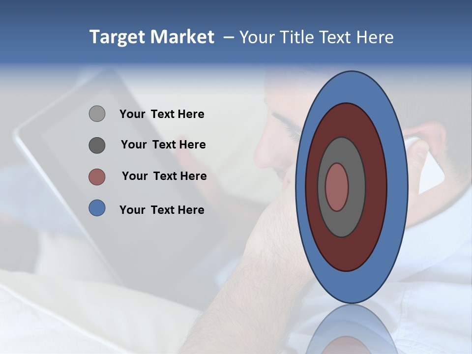 Telephone Young Sitting PowerPoint Template