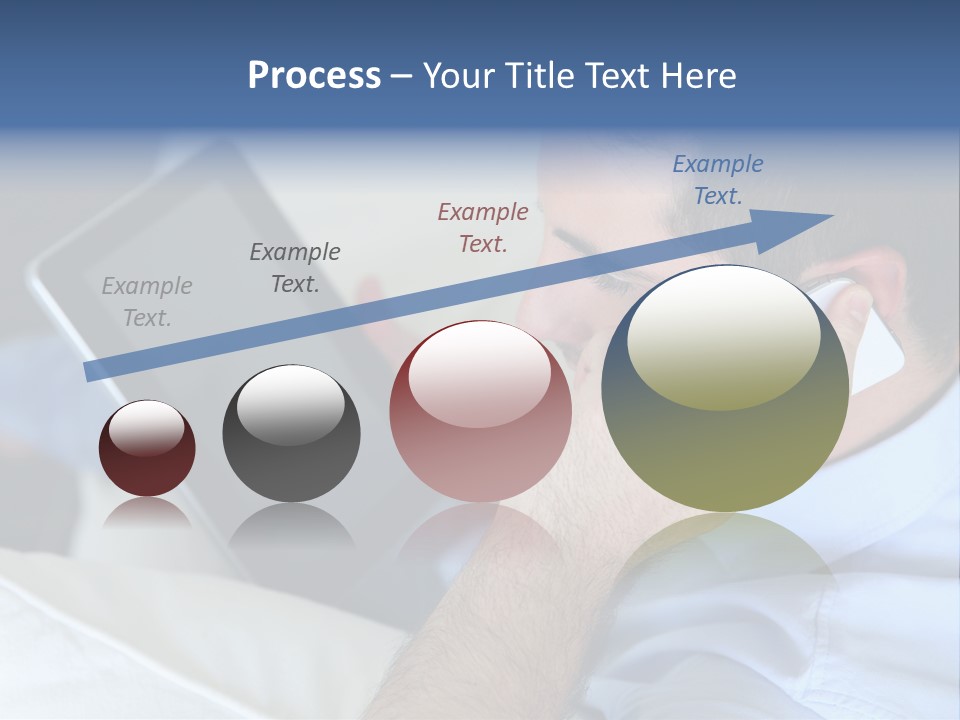 Telephone Young Sitting PowerPoint Template